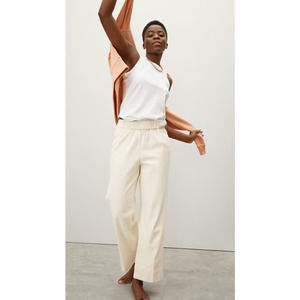 Everlane The Easy Jean Straight Leg Pull On Elastic Waist Pants Cream Women's 6